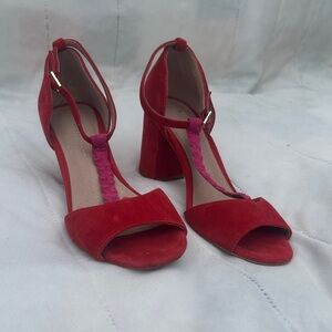 Anthropologie Red and Pink Heels